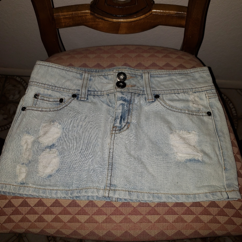 Jean mini skirt